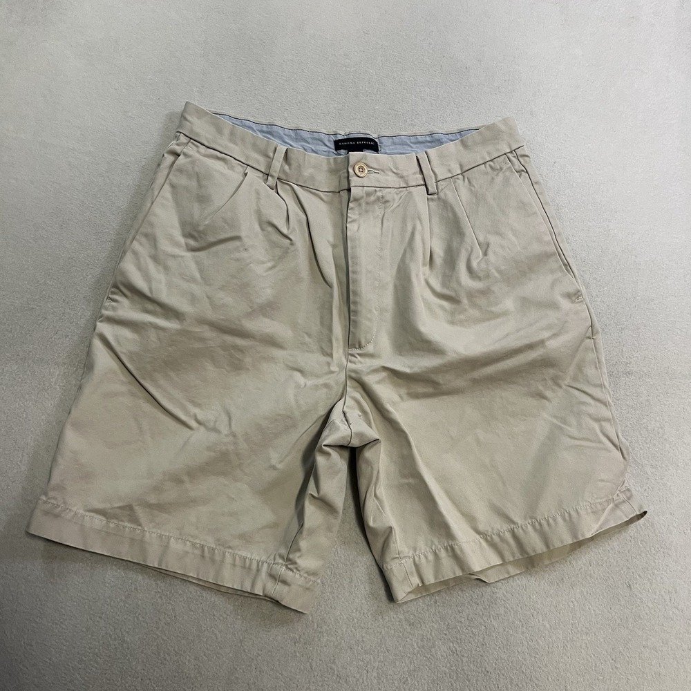 Banana Republic Chino Shorts Men's Size 35 Beige Khaki Preppy Casual Golf